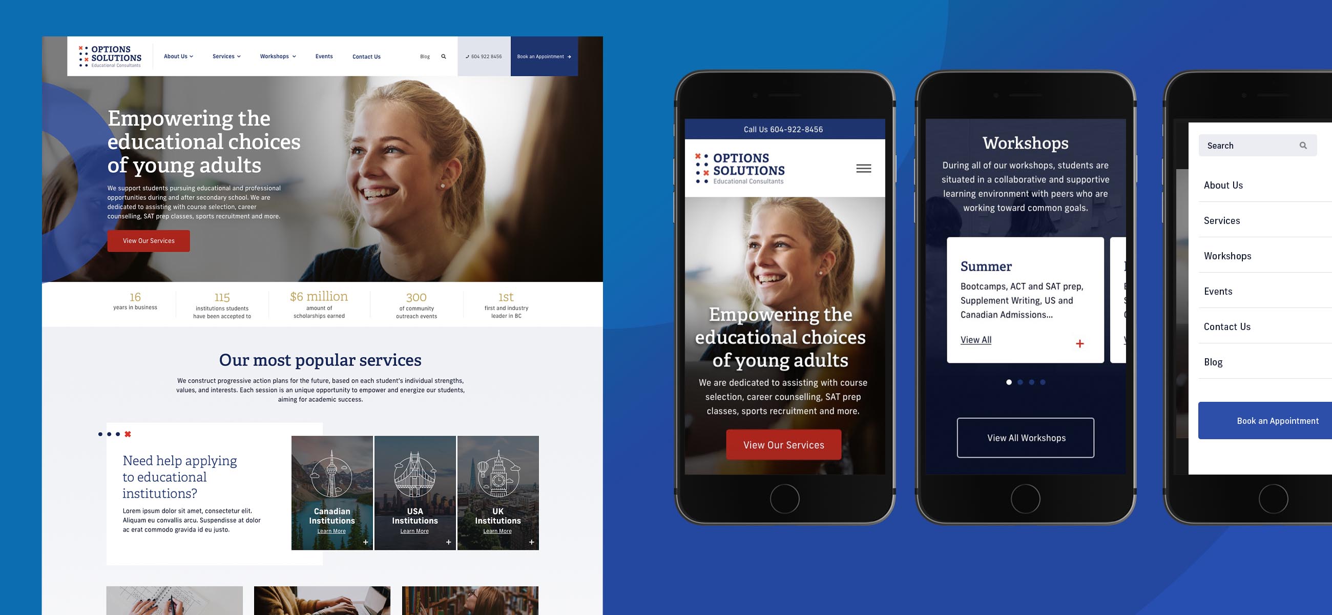 Desktop and Mobile website design.