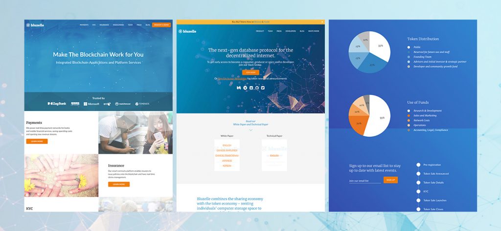 The First Iteration of the Bluzelle website