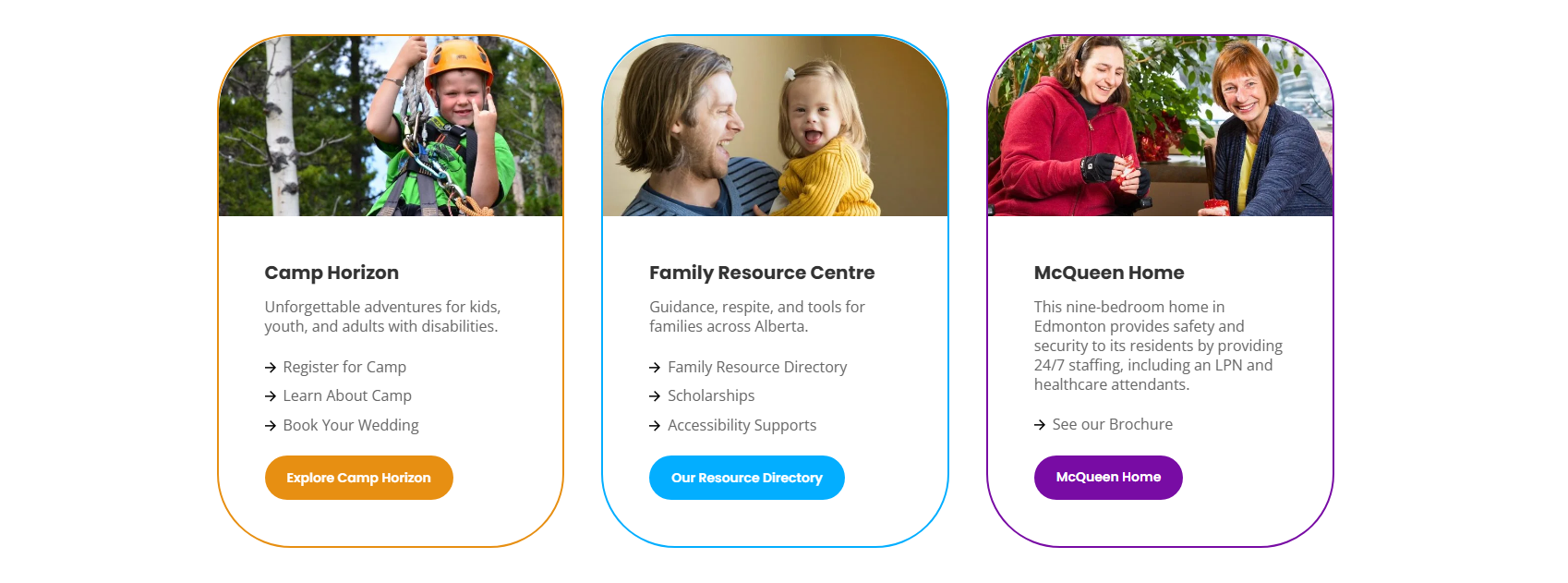 Colour coding sections of the website helps with differentiating various services.